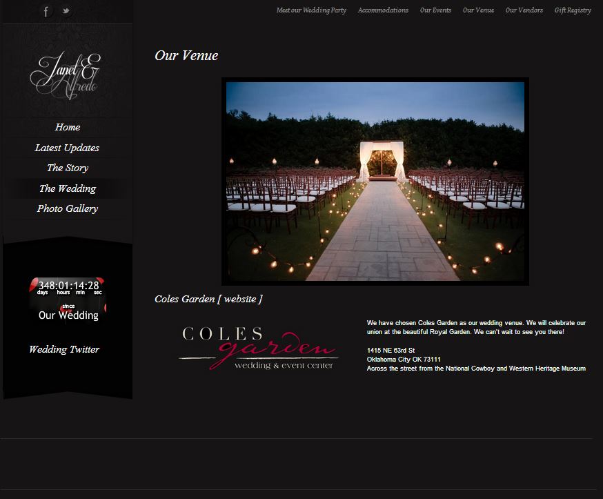 wedding web pages